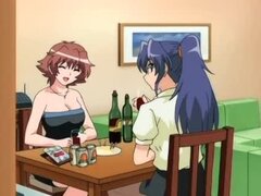 Anime hottie en vasos obtiene grandes tetas bromas en primer plano